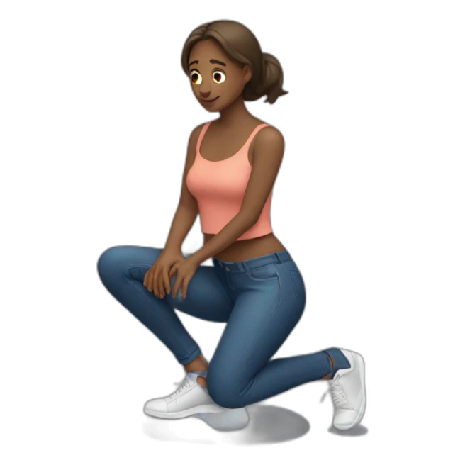 woman on knees sticker