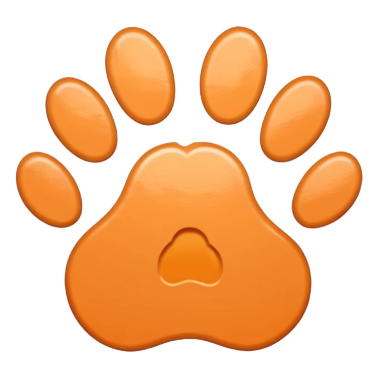 a very light pale pastel orange pawprint sticker