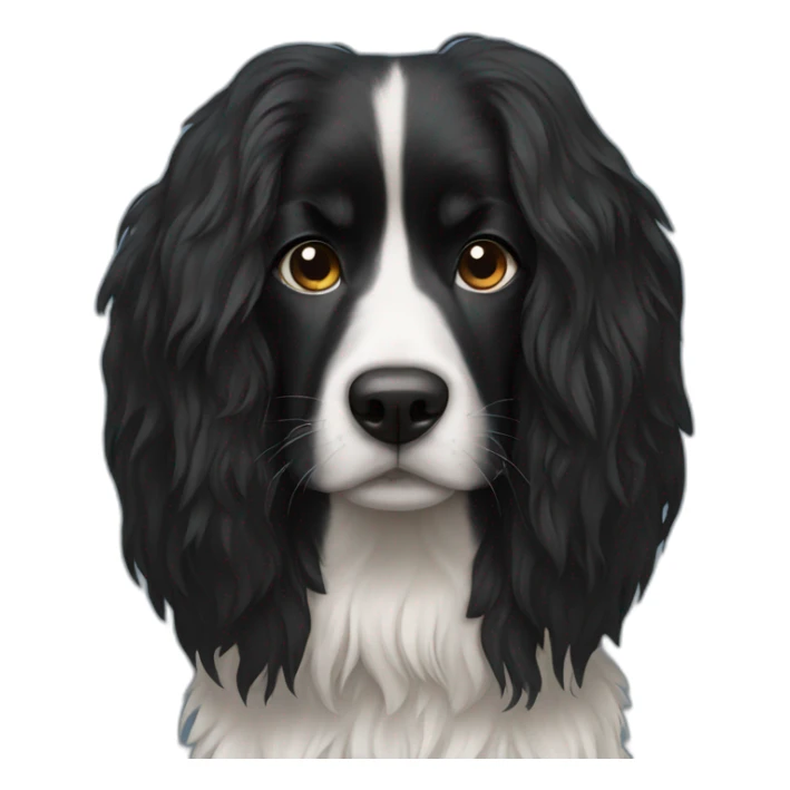 black long hair dog dog sticker