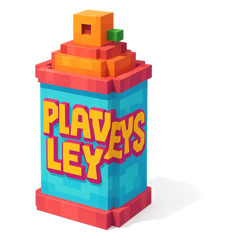 spray paint can with graffiti "PLAVLEYS" sticker
