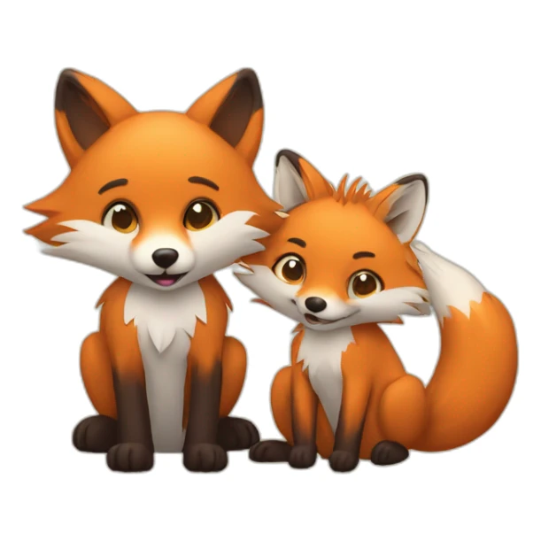 fox with hedgehog follin love sticker