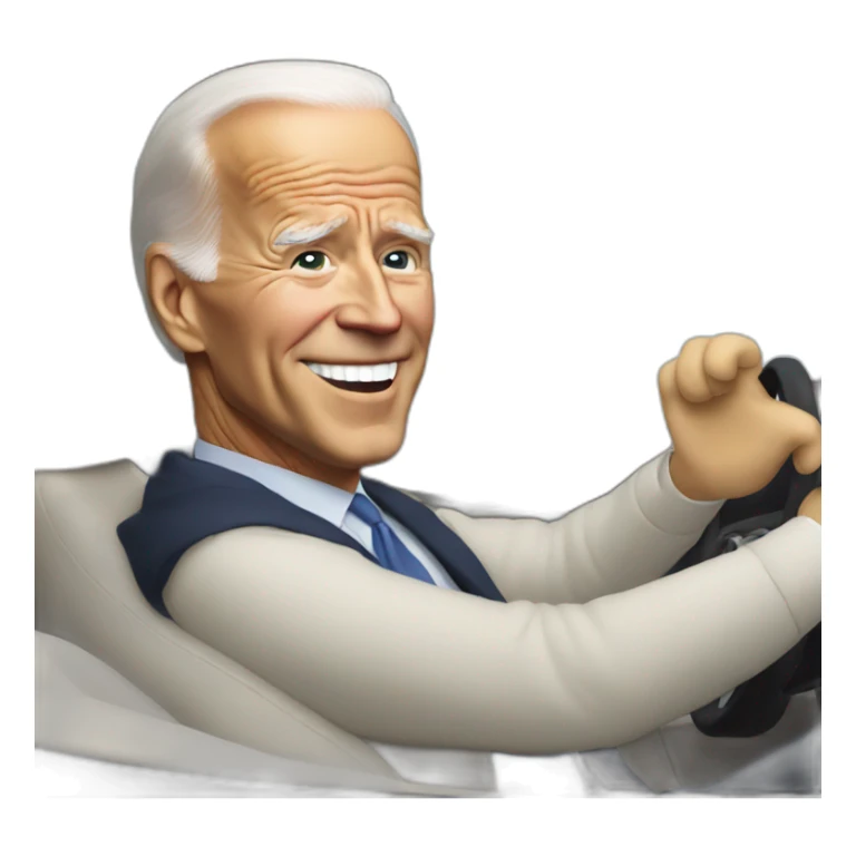 Joe Biden driving a car sticker