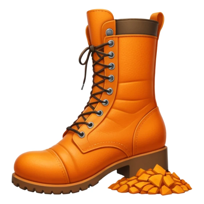 Giant orange boot crushing a person beneath it sticker