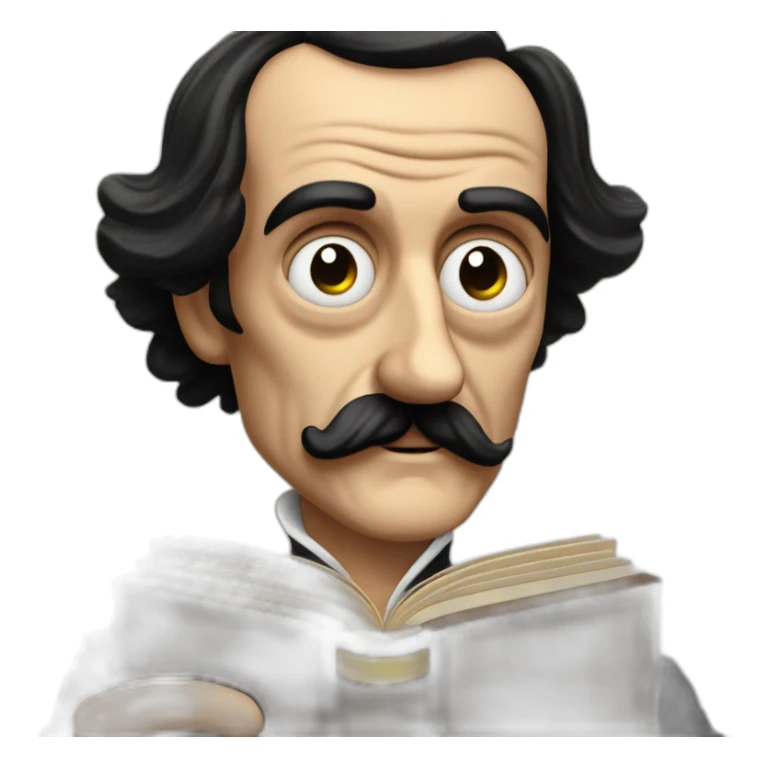Edgar Alan Poe escribiendo un libro sticker