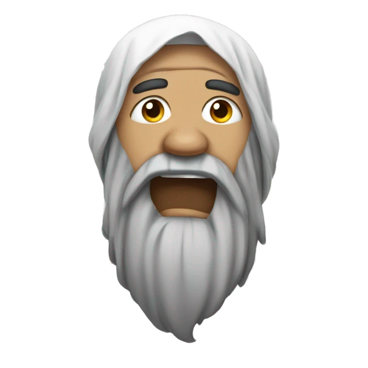 a muslim man wearing a white rope and beard crying sticker