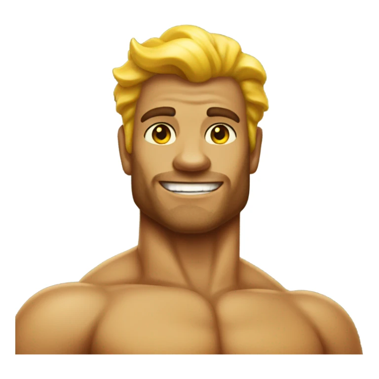 Tan muscular merman with yellow tail sticker