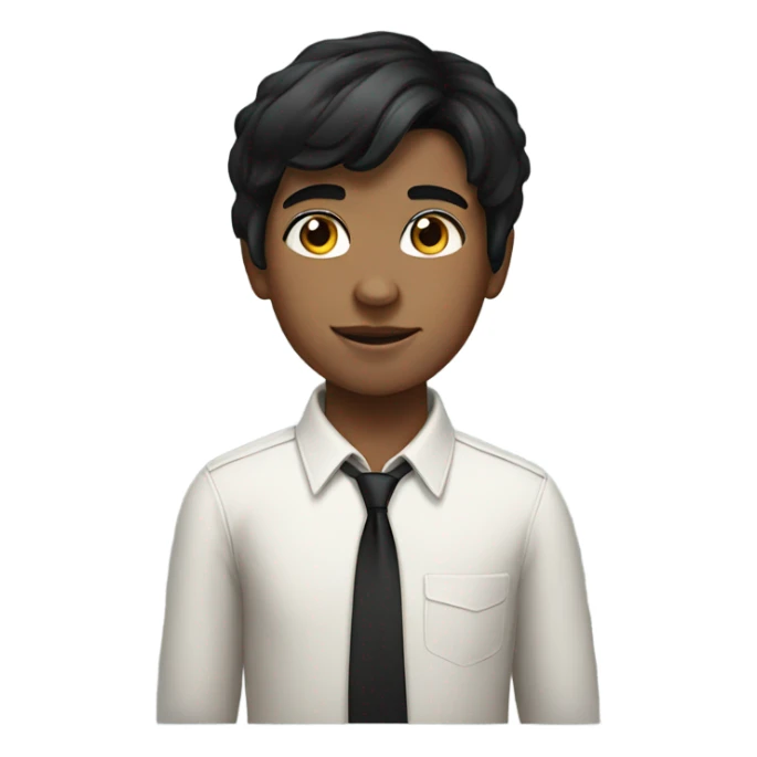 realistic portrait of black haired boy sticker