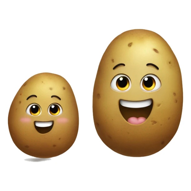 one girl potato and one boy potato holding hands sticker