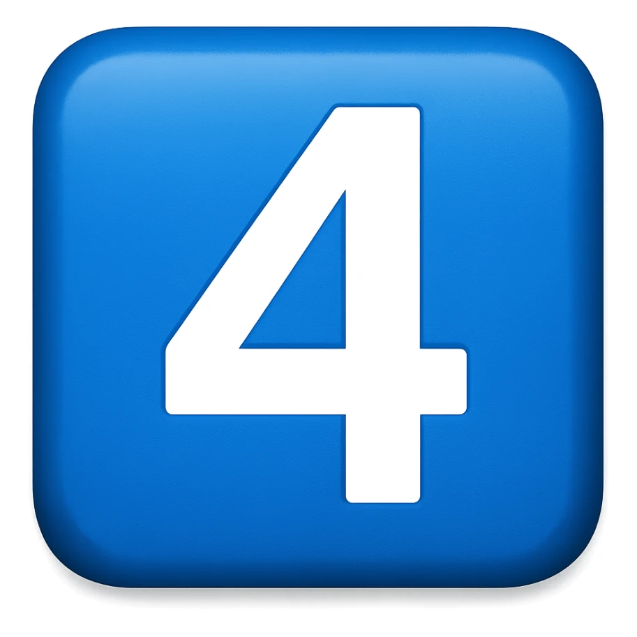 blue square emoji that says "4" sticker