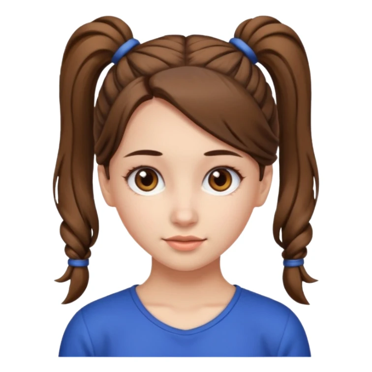 children girl with ponytails hairstyle  sticker