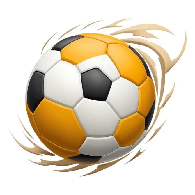 Cinematic Realistic image of an AFL ball captured mid-flight with dynamic motion blur and finely detailed rugged textures, set under dramatic stadium lighting that evokes high-energy athleticism sticker