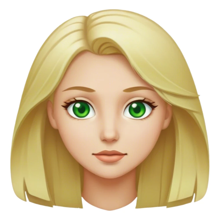 Blonde hair female with green eyes white skin  sticker