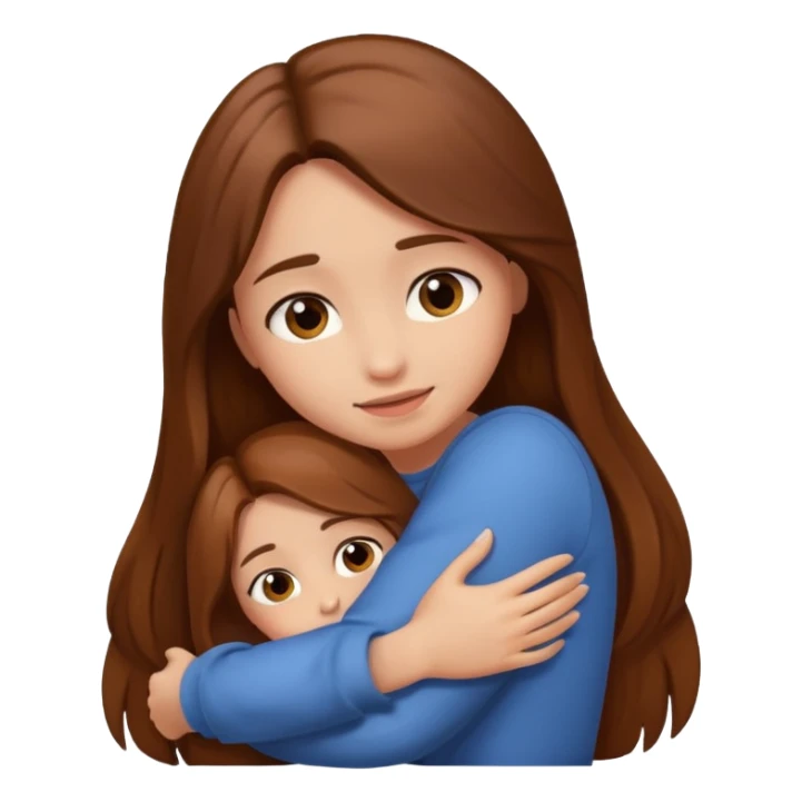 Hug(girl:brown long hair) sticker