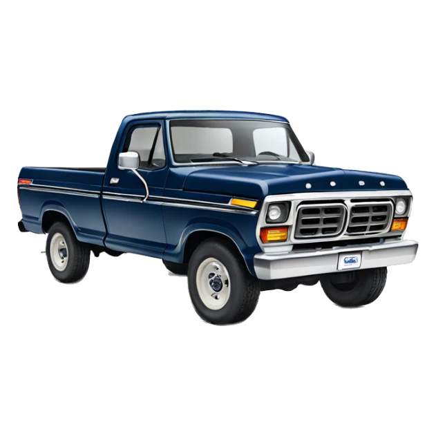 Navy blue 1979 ford truck front facing ford logo sticker
