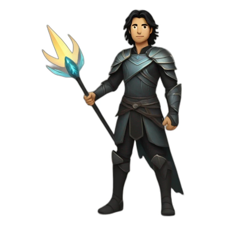 Kaladin with a light spear, with black wings sticker