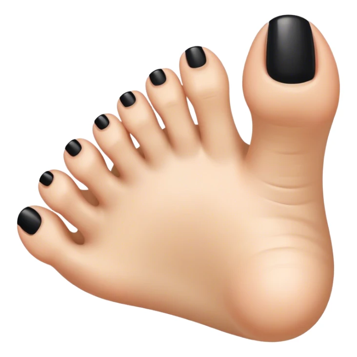 a foot toes with black toenail sticker