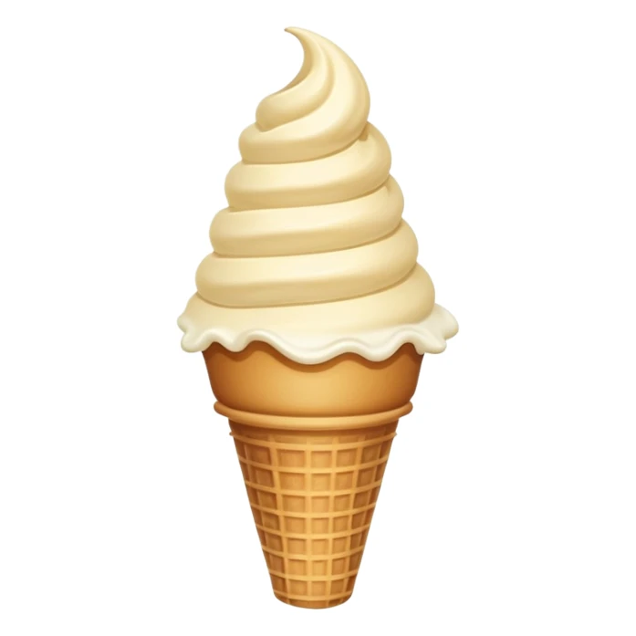 Vintage style simple ice cream cone like early emoji design sticker
