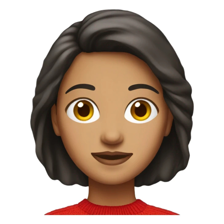 brunette woman red sweater sticker