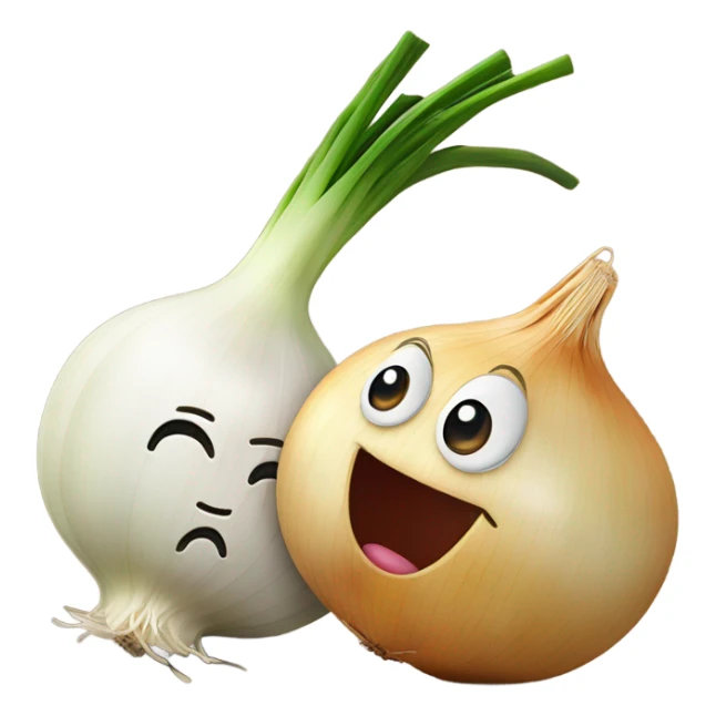 an onion and a garlic clove in love sticker