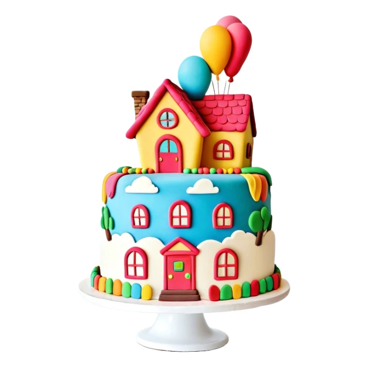 Up movie house cake for 20 birthday  sticker