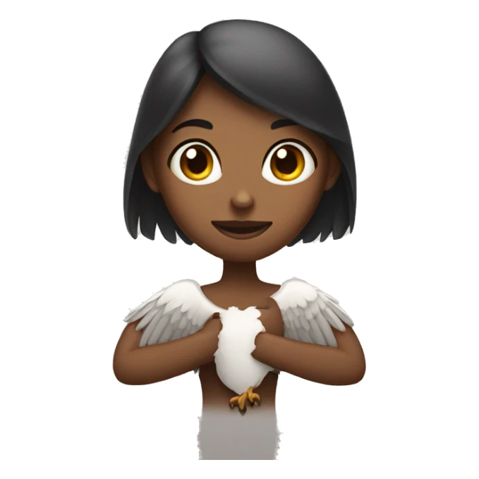 girl in cow face pose with eagle arms sticker