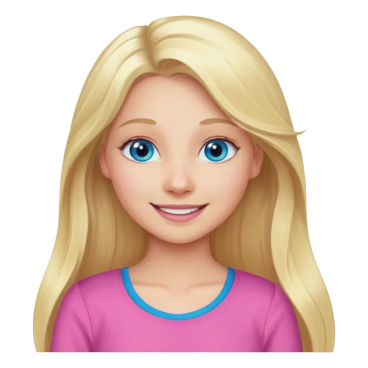 Aurora with long blonde hair, blue eyes, pink outfit sticker