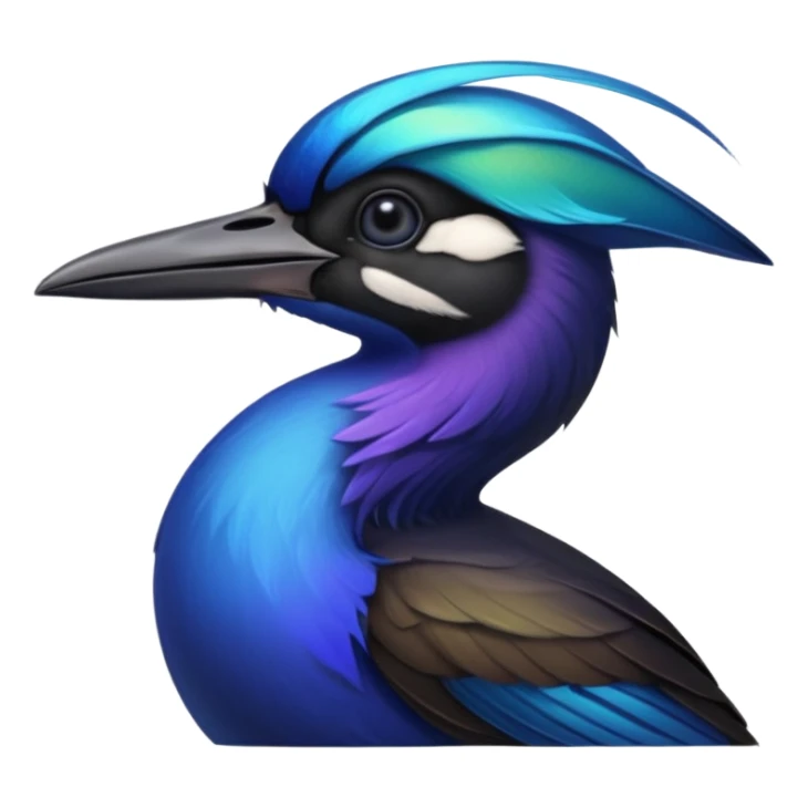 Blue and black Sicklebill headshot sticker