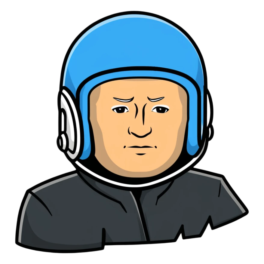 Vladimir Putin wearing a helmet sticker