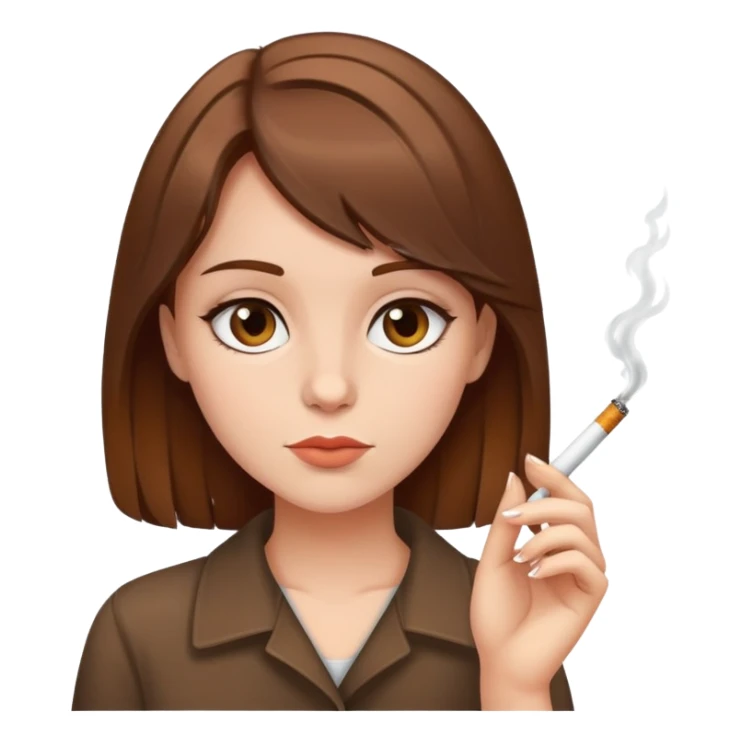 Girl with brown hair and cigarette sticker