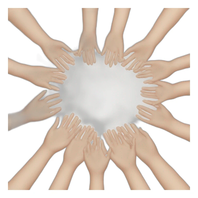 circle of white skin hands sticker