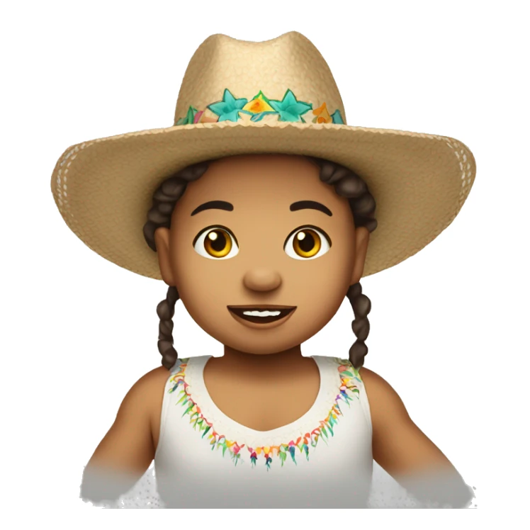 Crazy brunette baby wearing sombrero  sticker