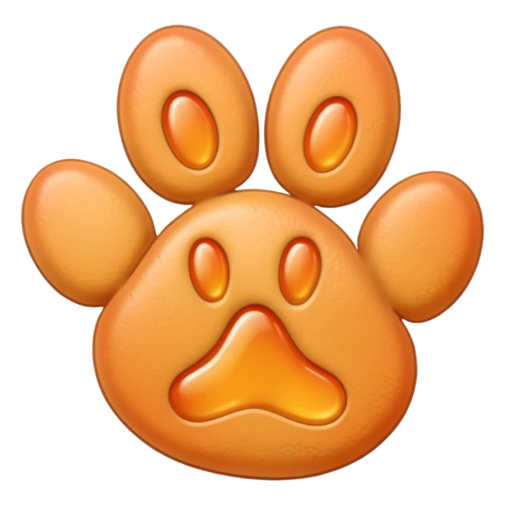 a very light pale pastel apricot pawprint sticker