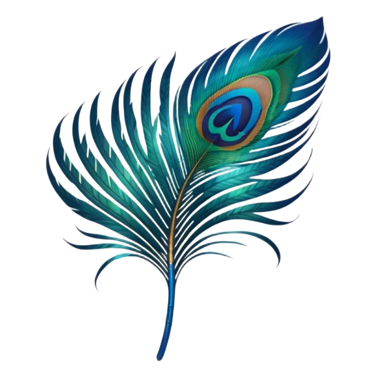 I need the single feather of peacock which indicated lord krishna  sticker