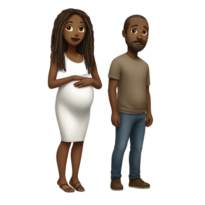 black pregant woman with brown dread head man  sticker