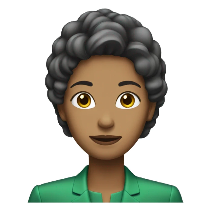 woman with green suit no arm sticker