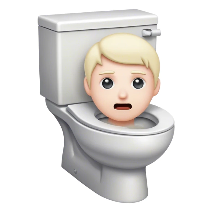 Head popping out of toilet  sticker