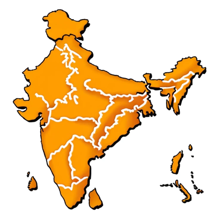 India map with saffron colour ( akhand Bharat ) sticker
