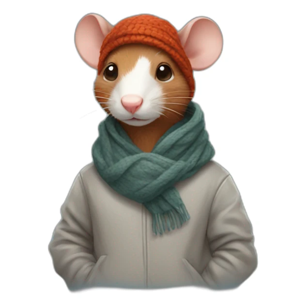 redhead rat with a scarf and a hoodie sticker