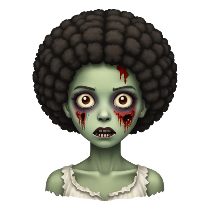 girl zombie with afro  sticker