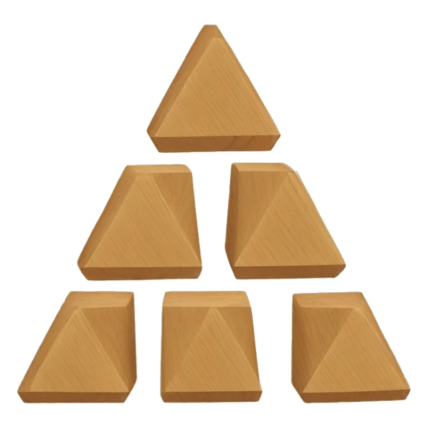simple 3 wooden blocks that form a triangle once stacked on top of each other sticker