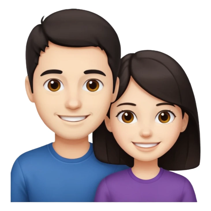 Brother ans sister, white skin, dark hair sticker