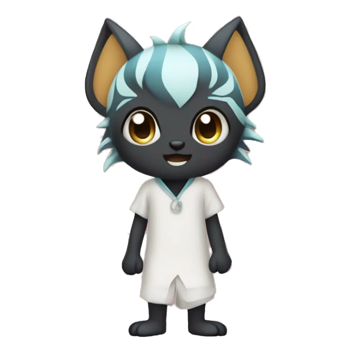 an edgy cute kawaii vernid-fionbri with splash patterns full body sticker