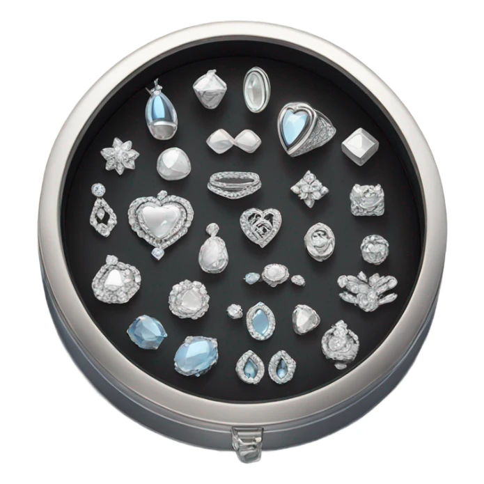 silver jewels in a jewelry box sticker
