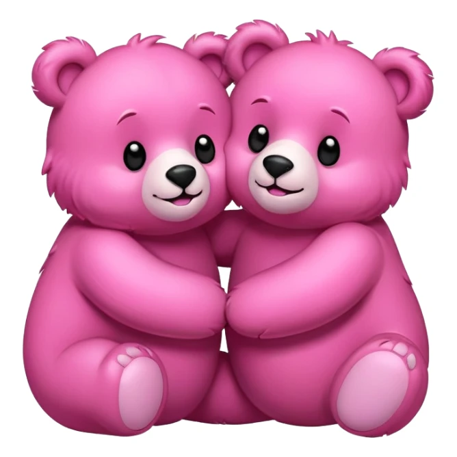 Couple of Happy pink bears cuddling  sticker