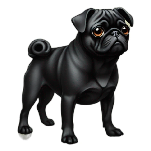 A cyberpunk black pug in Art Nouveau style during 1910 sticker