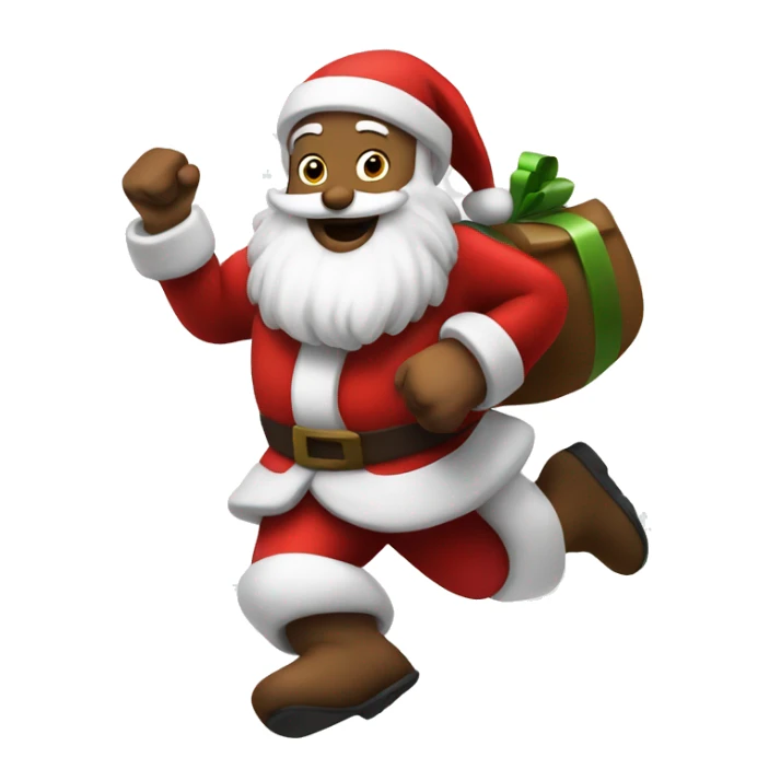 traditional Santa running white skin sticker