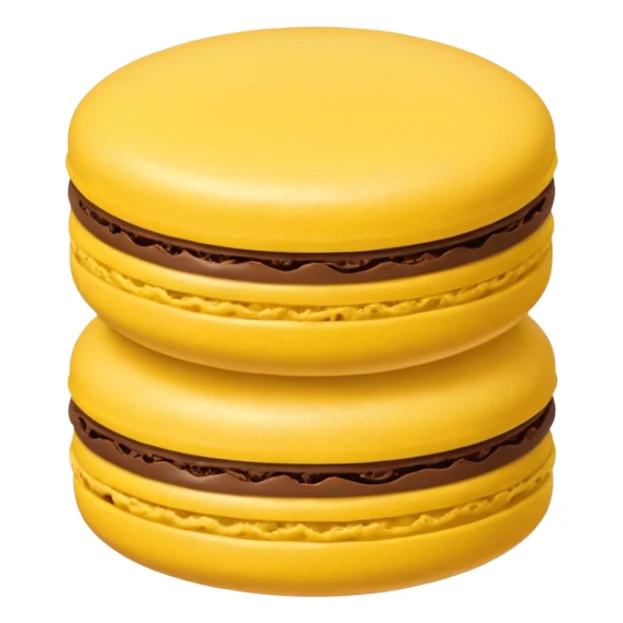 a single of yellow macaron with brown cream



















 sticker