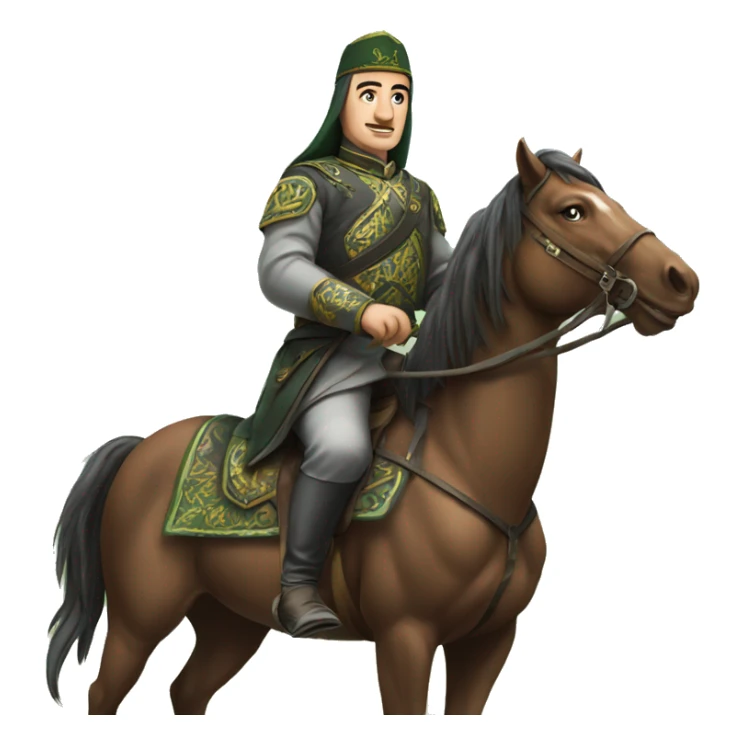 Salavat Yulayev Bashkir on horseback  sticker