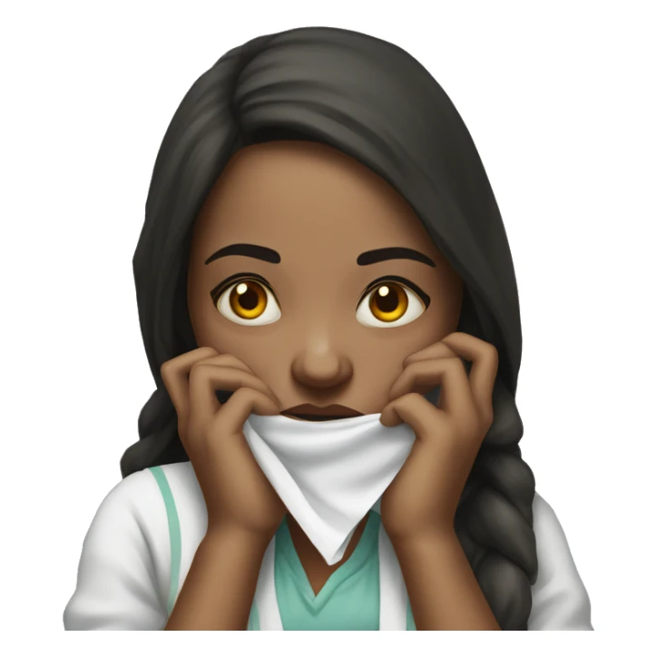 realism sick girl with a handkerchief sticker