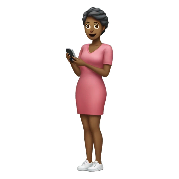 full body woman with phone sticker